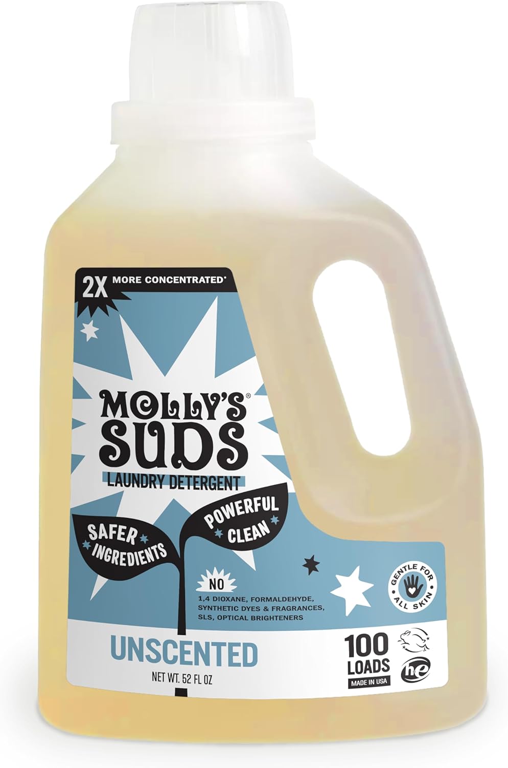 Molly's Suds Sensitive Skin Laundry Detergent, 2x Concentrated