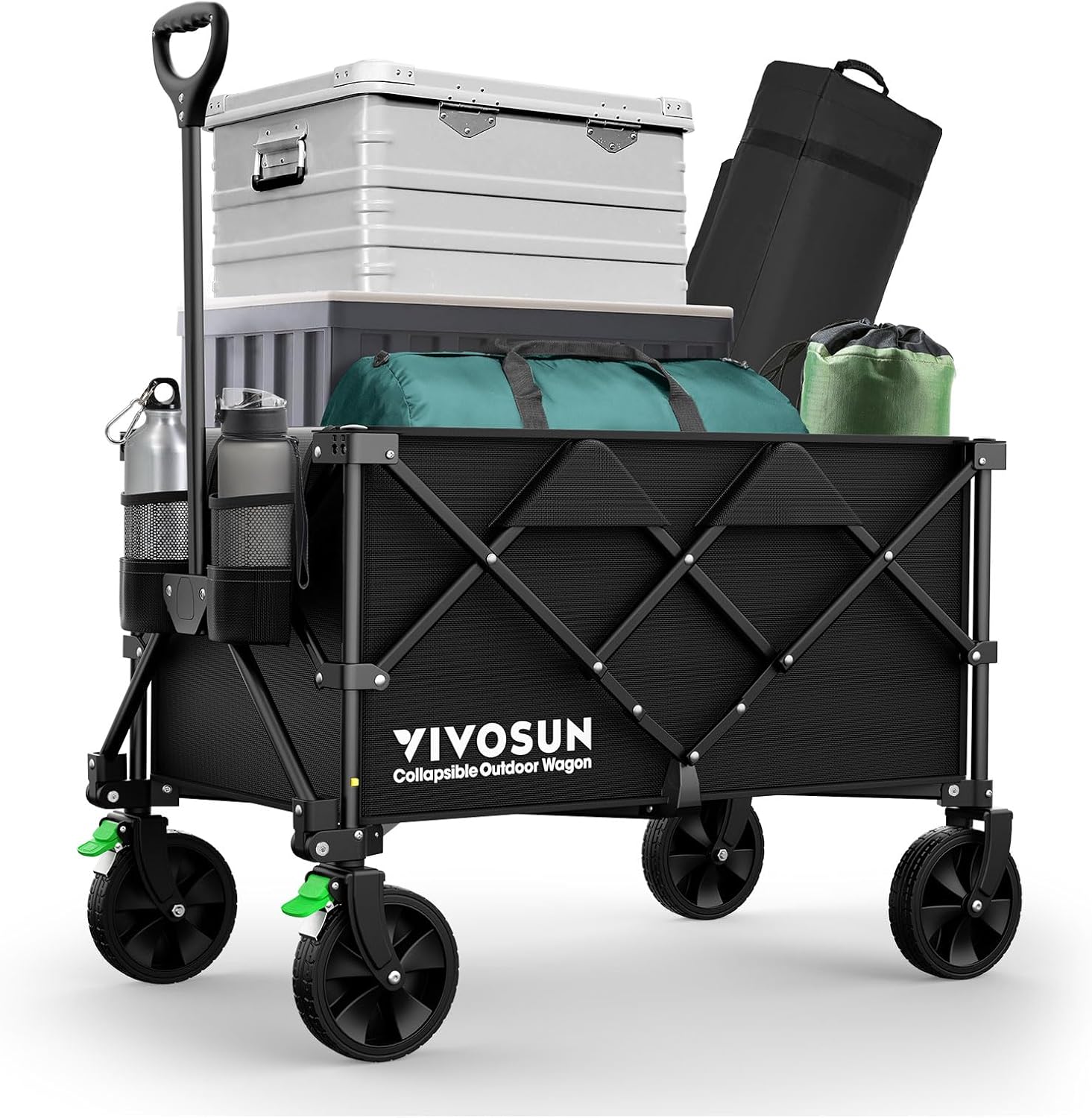 VIVOSUN Folding Wagon: Heavy Duty, All-Terrain, 350lb Capacity