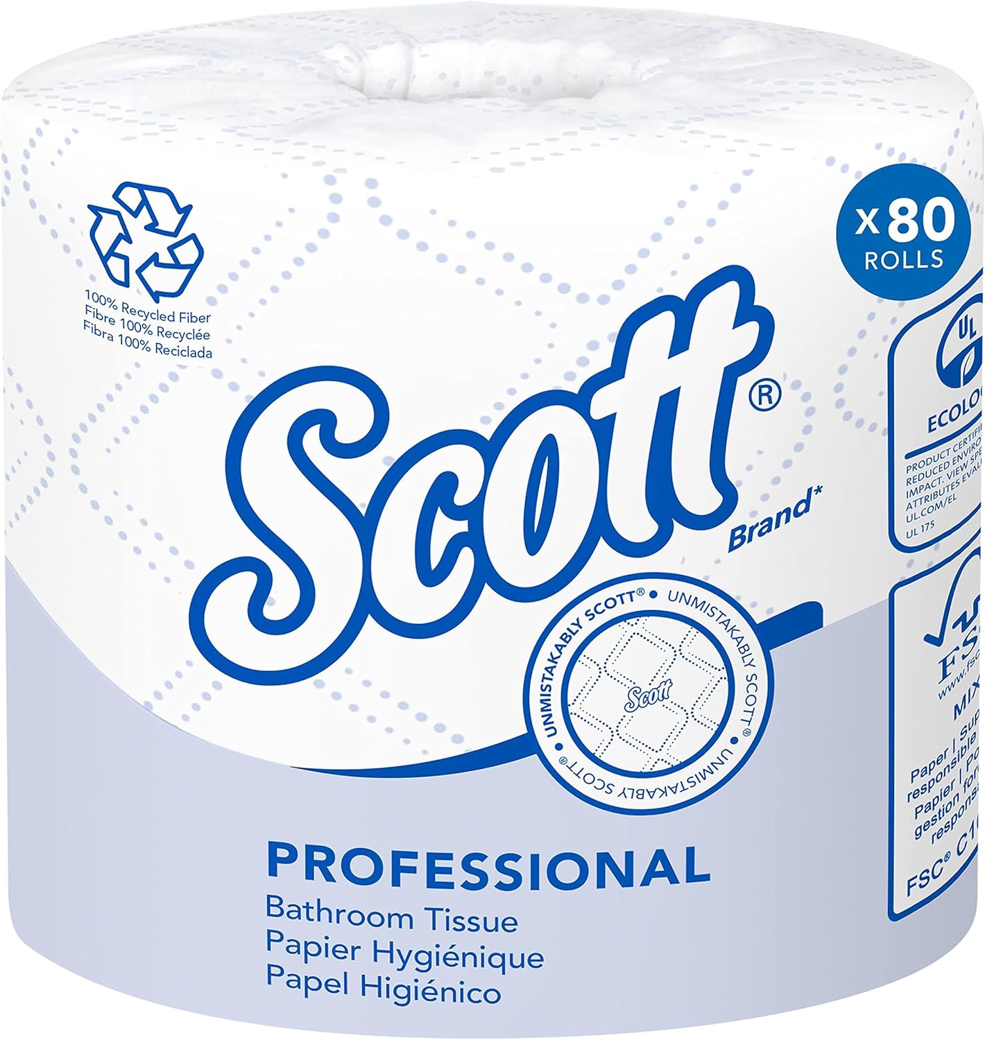 Scott Professional 2-Ply Recycled Toilet Paper, 80 Rolls